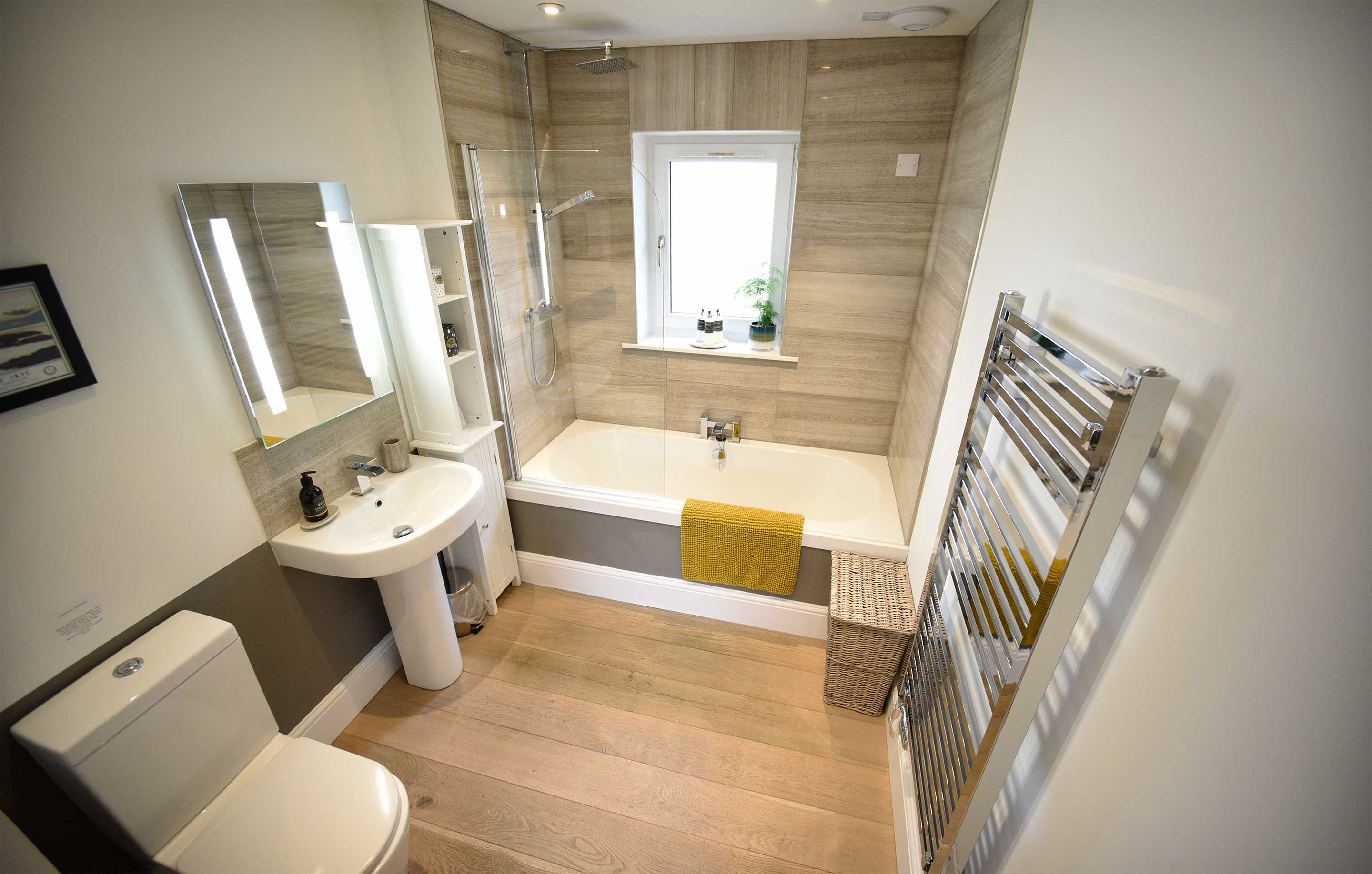 Araucaria Croft Skye self catering accommodation at Blossom Folly modern bathroom