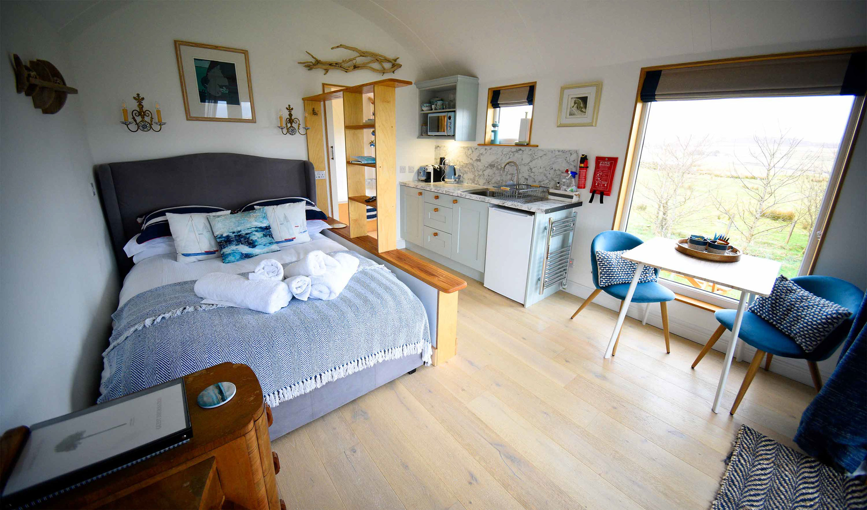 The Beach Hut is a self catering cabin with modern facilities located at Araucaria Croft Skye in Dunvegan on the Isle of Skye