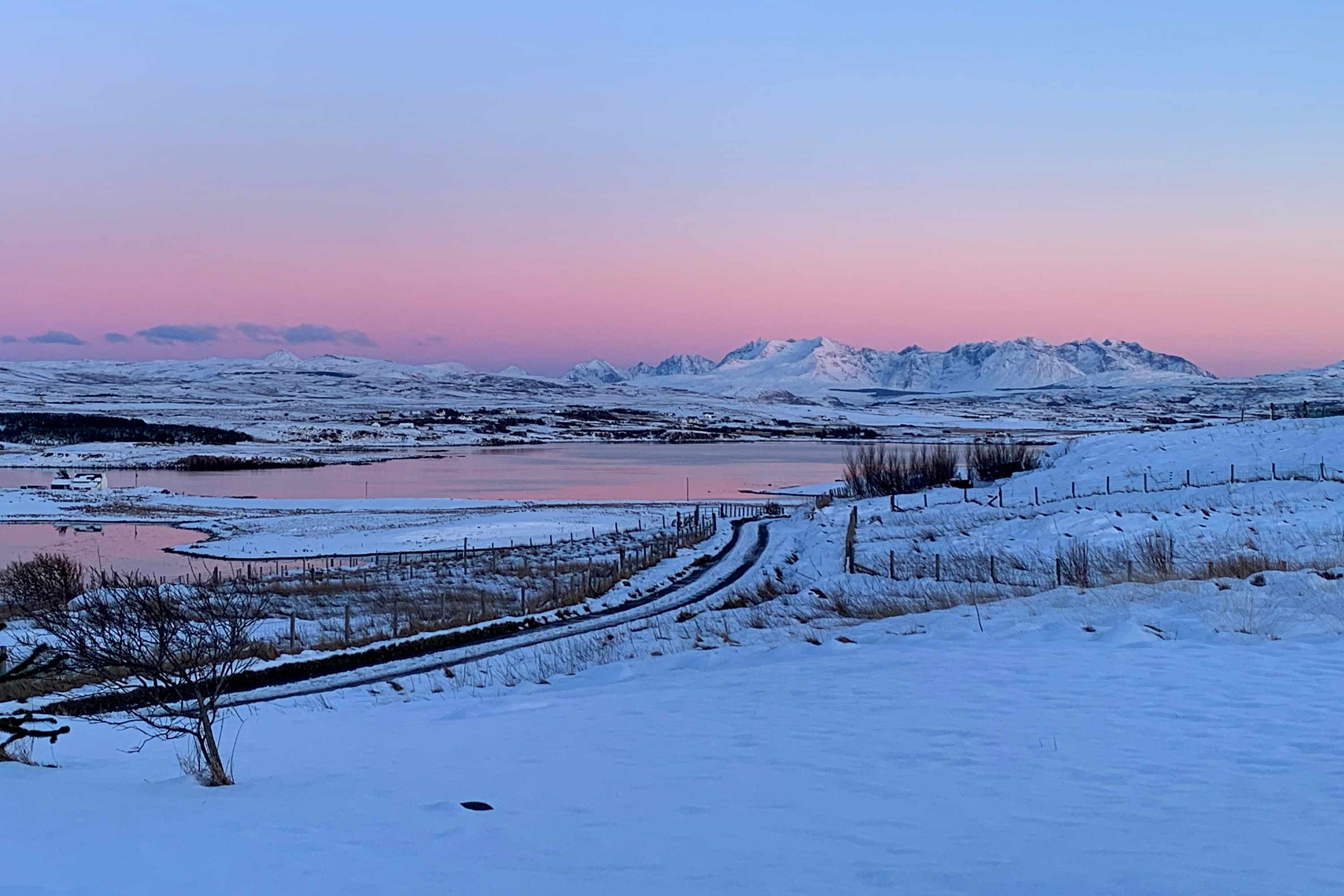 Araucaria Croft Skye self catering accommodation in Dunvegan with sea views and mountain views of the Cuillins