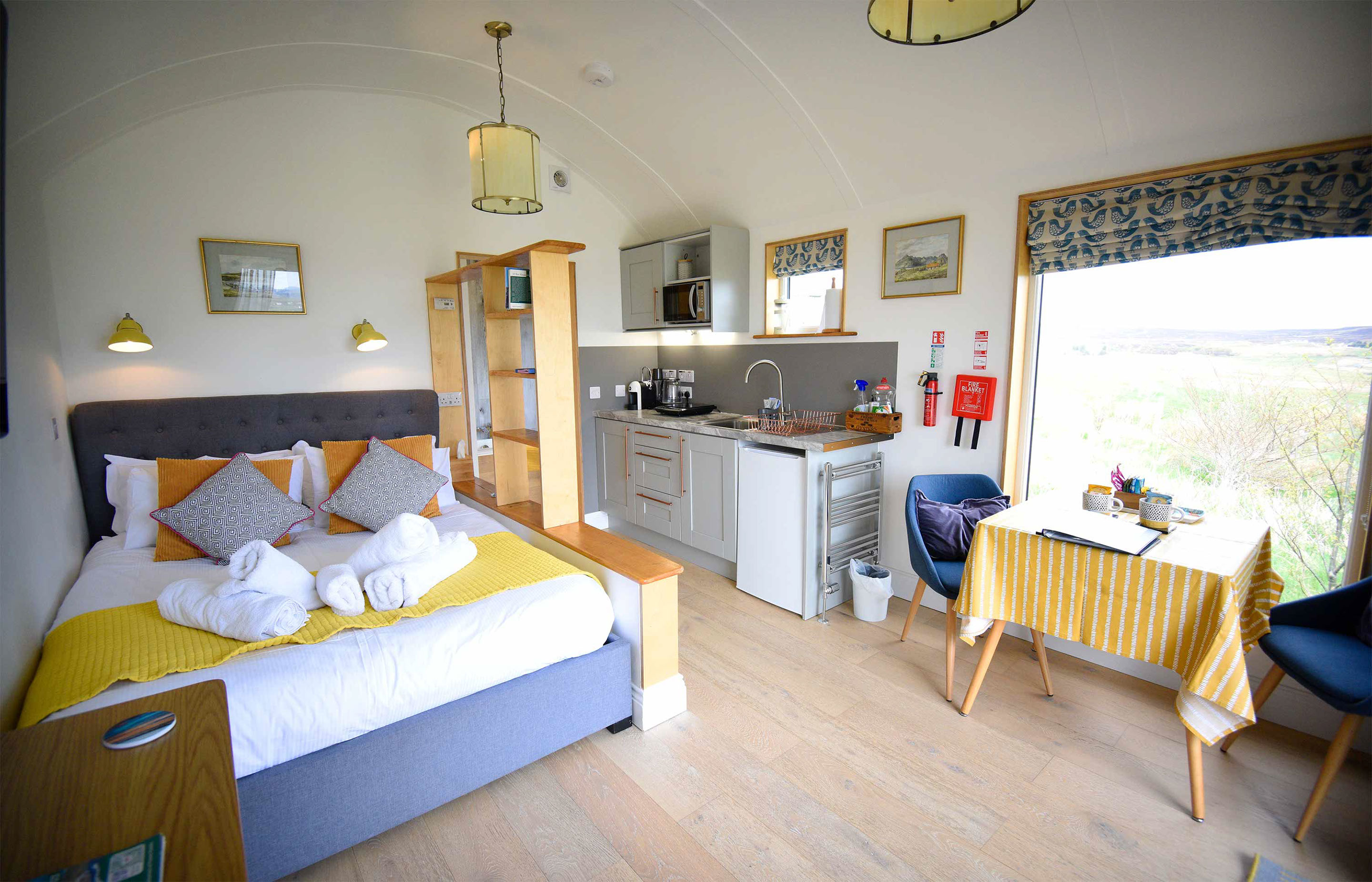 The Hideaway is a self catering accommodation Cabin with sea views in Dunvegan on the Isle of Skye at Araucaria Croft Skye